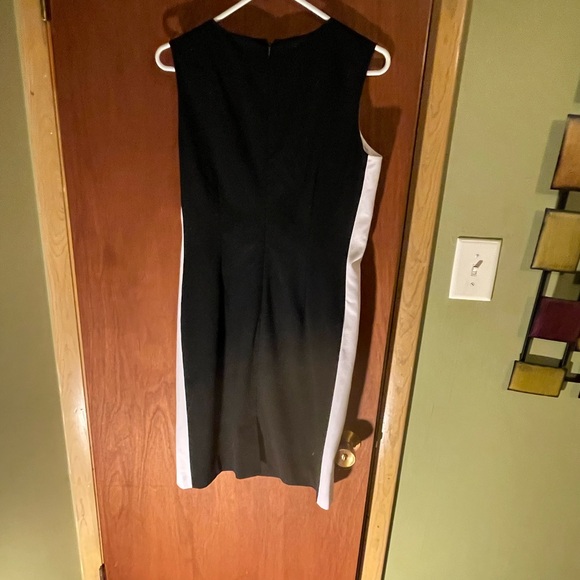 Elegant Black and White Sleeveless Dress. Calvin Klein - Picture 8 of 9